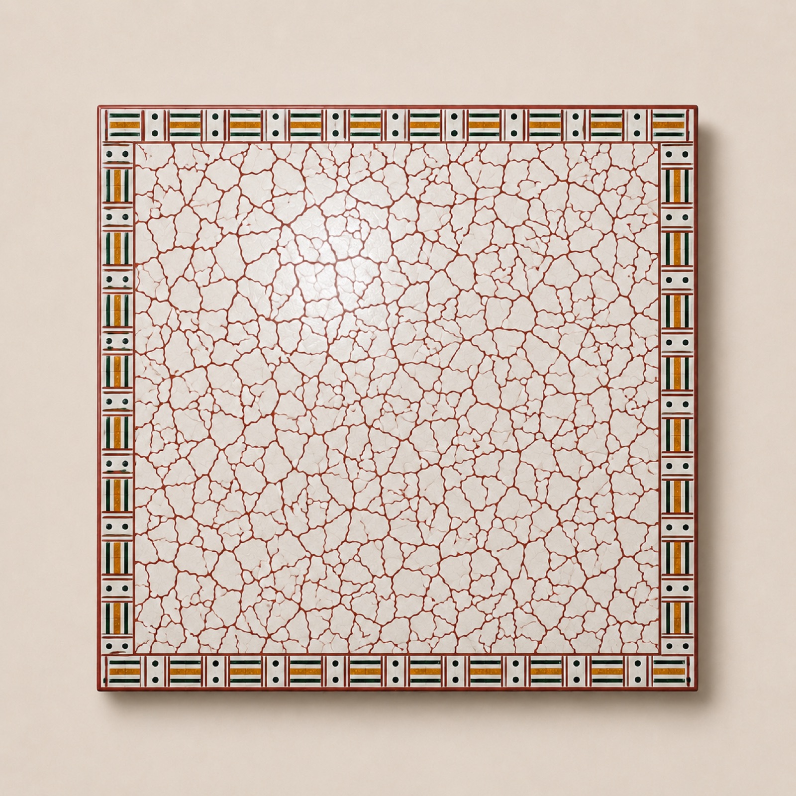 Rocco Platte mit Mosaikmuster und Marmoreinlage